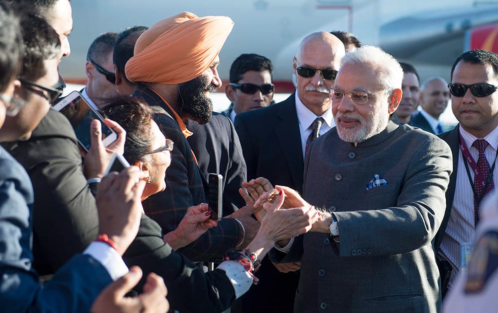 PM Narendra Modi arrives at Ottawa, Ontario, for a state visit.