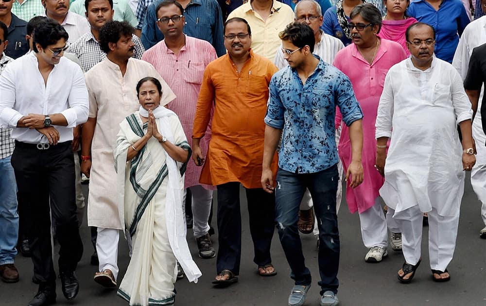 TMC Supremo and West Bengal Chief Minister Mamata Banerjees rally ahead of the Municipal corporation elections in Kolkata.