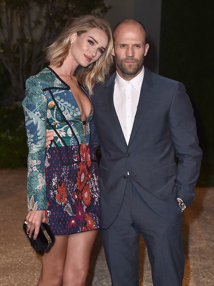 Rosie Huntington-Whiteley and Jason Statham attend Burberry's 'London in Los Angeles' event at the Griffith Observatory in Los Angeles.