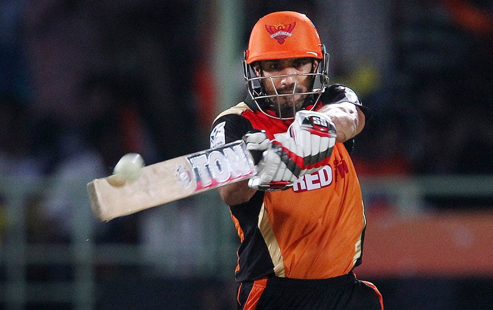 Ravi Bopara of the Sunrisers Hyderabad plays a shot during IPL match against Delhi Daredevils in Visakhapatnam.