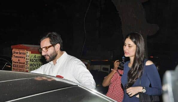 Kareena and Saif were seen together at Kareena's mom birthday party last night - twitter@KareenaUpdates