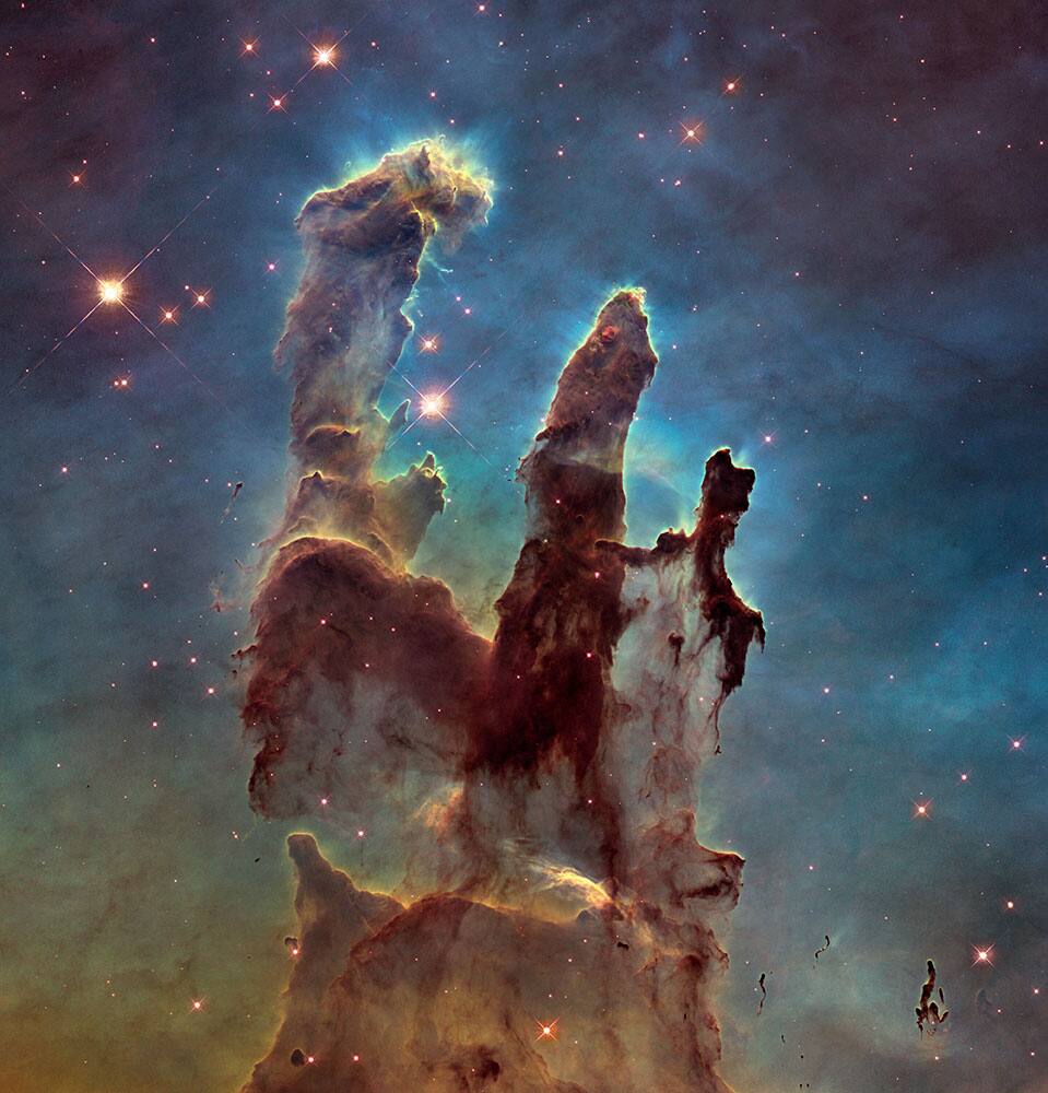 This image made by the NASA/ESA Hubble Space Telescope shows the Eagle Nebula's 