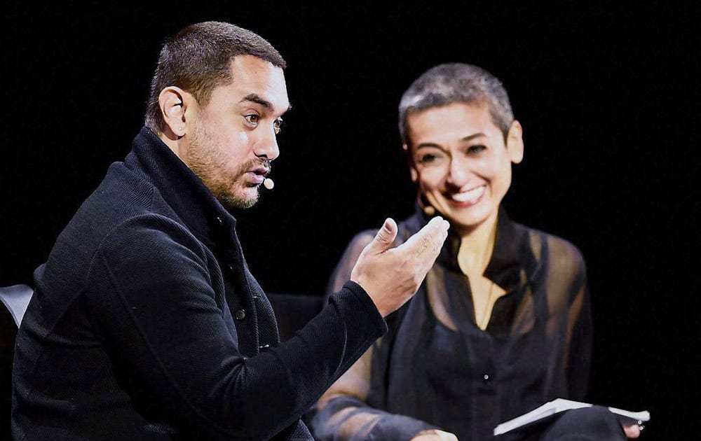 Aamir Khan at the annual Women in the World Summit in New York City.