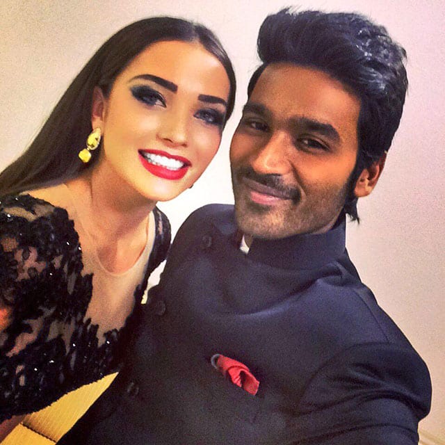 Amy Jackson :- Me and my lovely costar, Dhanush Velraj #VIP2Team #VijayAwards @ Chennai -instagram