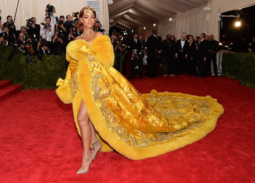 Rihanna arrives at The Metropolitan Museum of Art's Costume Institute benefit gala celebrating 'China: Through the Looking Glass', in New York.