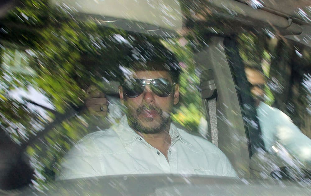 Bollywood actor Salman Khan arrives at a court in Mumbai, India. Media reports say a Mumbai court has held Khan guilty of running over five men sleeping on a sidewalk, killing one in a 2002 hit-and-run case. The court on Wednesday charged Khan with culpable homicide, saying all charges against him had been proved, Press Trust of India said.