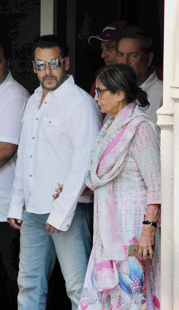 Salman Khan leaves from his home for court in Mumbai.