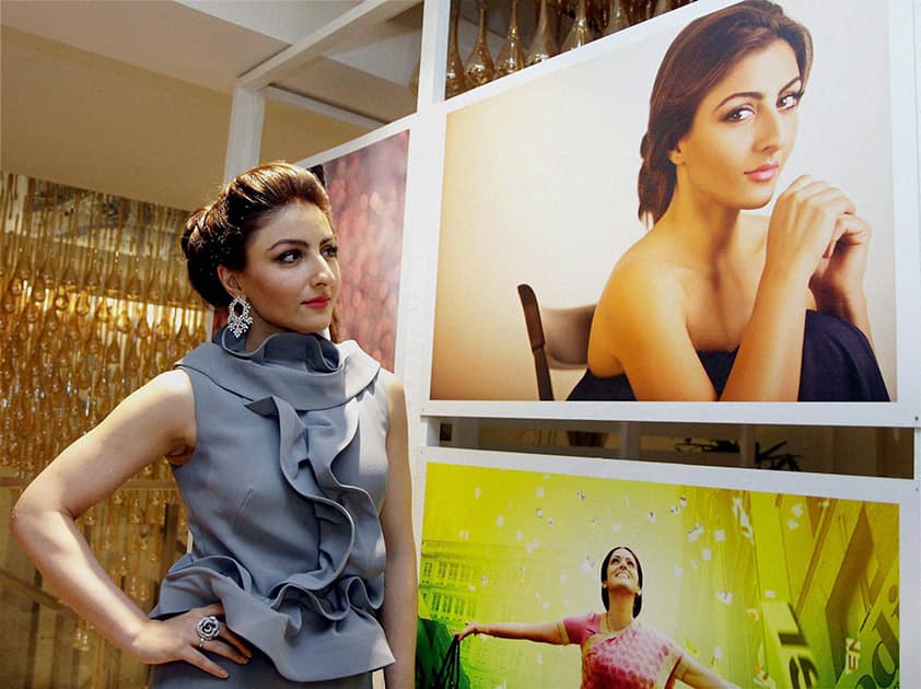 Bollywood actress Soha Ali Khan at the Spirit of the Zoya Woman photo exhibition in Mumbai.