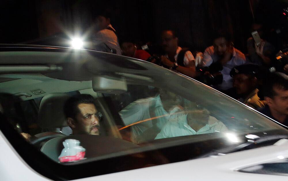 Salman Khan leaves the Mumbai Sessions court after the verdict in Mumbai.