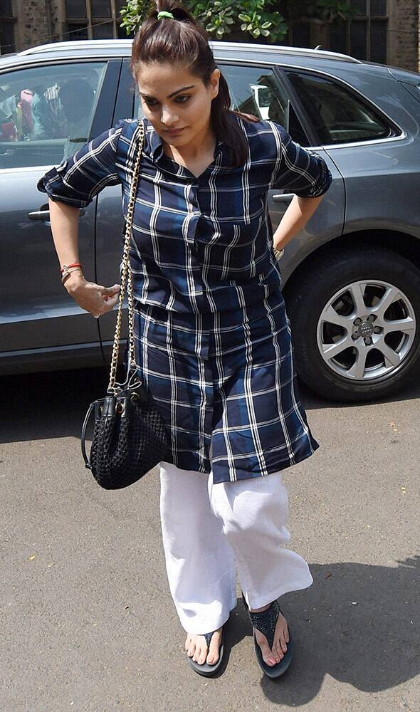 Salman Khans sister Alveera arrives at the Bombay High Court in Mumbai.