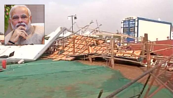 Stage prepared for PM Modi&#039;s public rally in Raipur collapses, over 50 injured