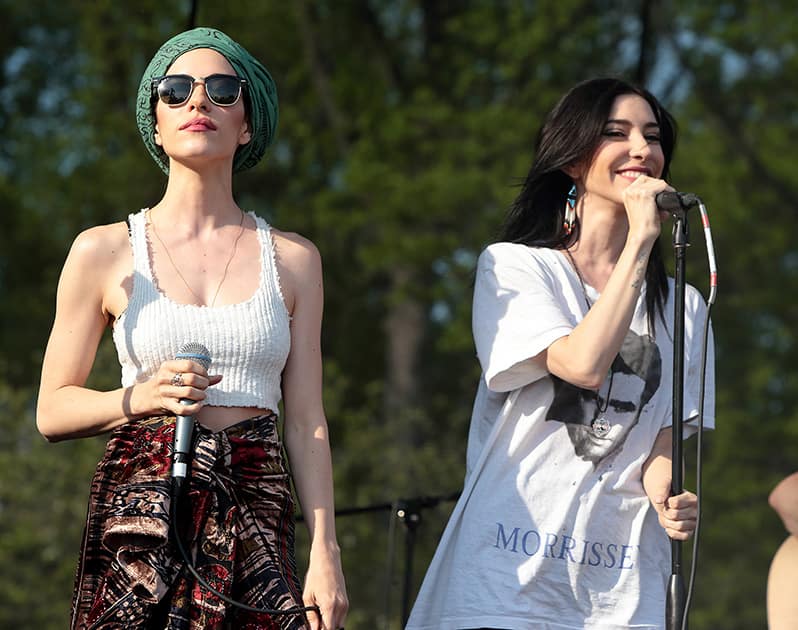 Lisa Origliasso and Jessica Origliasso of the band The Veronicas perform in concert at Rockford Park, in Wilmington, Del.