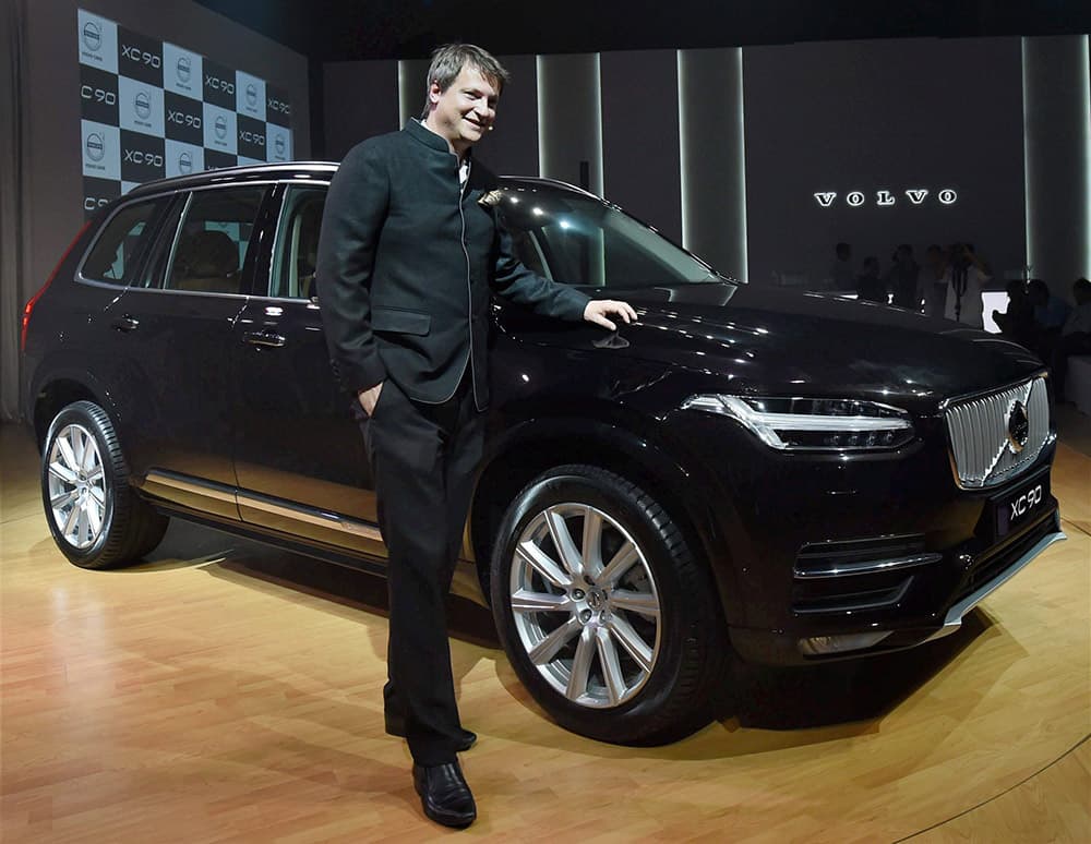 Volvo Auto Indias Managing Director, Tomas Ernberg during launch of the new SUV XC90 in Mumbai.