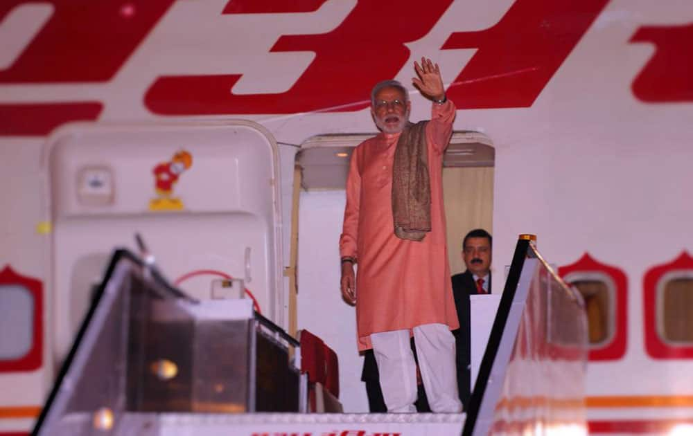 PM Shri @narendramodi departing from New Delhi for his three Nation visit to China, Mongolia and South Korea. -twitter