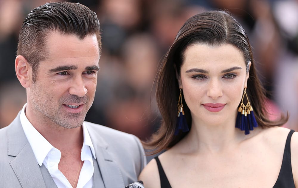 Actors Colin Farrell and Rachel Weisz pose for photographers during a photo call for the film The Lobster, at the 68th international film festival, Cannes, southern France.