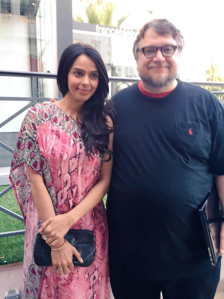 Mallika Sherawat :- With one of the greatest directors in the world Guillermo Del Toro:), #Cannes2015 -twitter