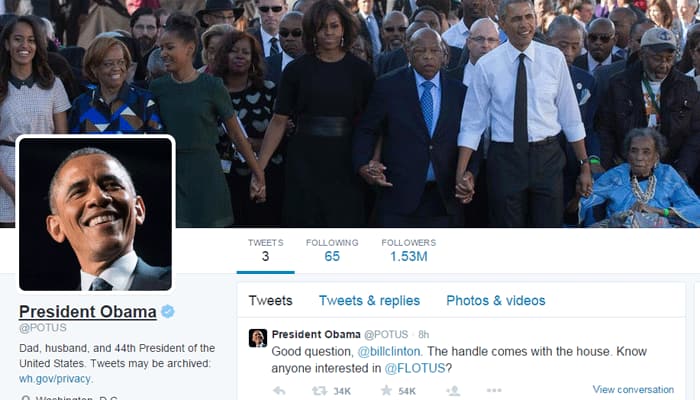 President Obama finally given personal Twitter handle, Bill Clinton pokes fun