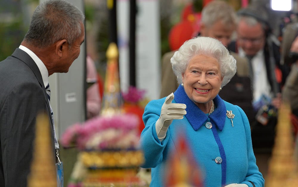 Britain's Queen Elizabeth visits the Royal Horticultural Society Chelsea Flower Show 2015 in London.