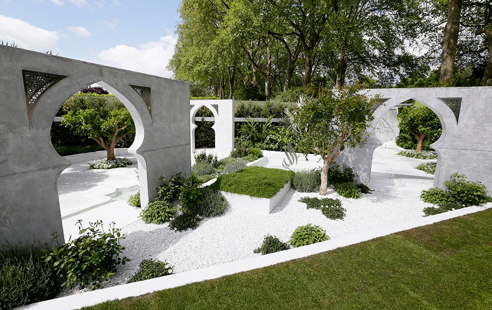 General view of The Beauty of Islam by Al Barari garden at the Chelsea Flower Show in London.