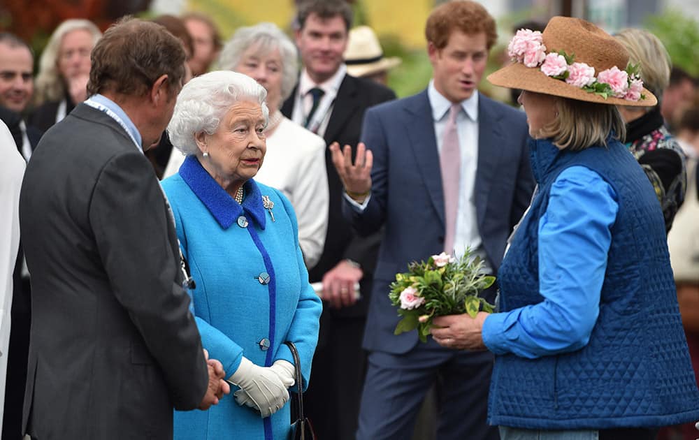 Britain's Queen Elizabeth visits the Royal Horticultural Society Chelsea Flower Show 2015 in London.