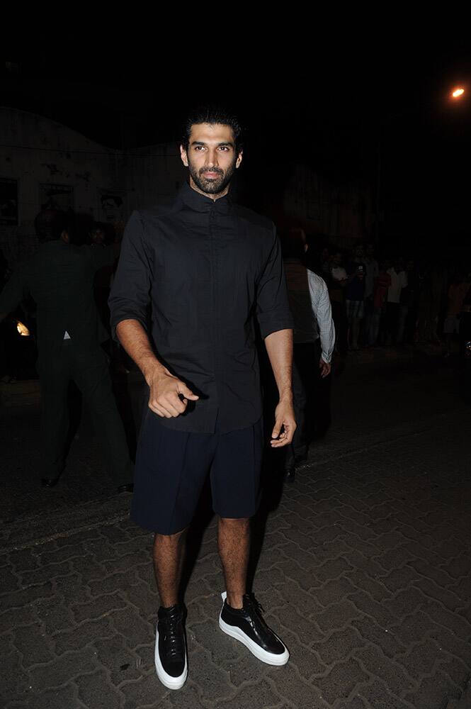 Aditya Roy Kapoor at Deepika Padukone's bash to celebrate the success of Piku at Olive in Mumbai.