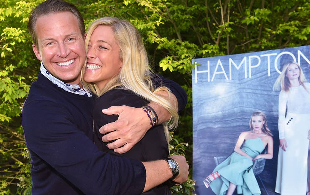 News anchor Chris Wragge, left, and Sarah Siciliano attend Hamptons Magazine Memorial Day Soiree celebrating cover star Tracy Anderson.