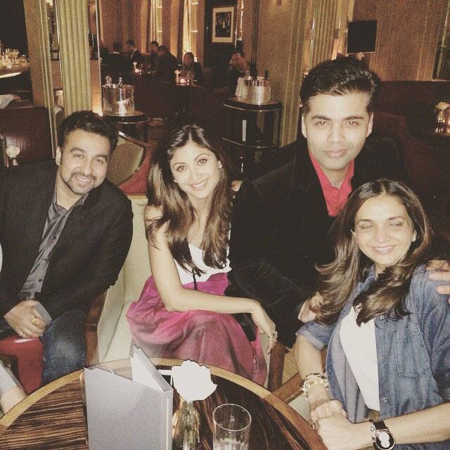 SHILPA SHETTY ‏:- With the birthday boy last night @ Clarifges Hotel Mayfair -instagram