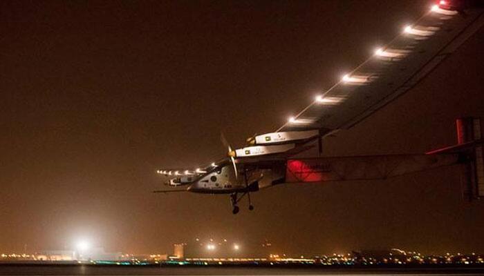 Bad weather delays round-the-world solar plane&#039;s journey