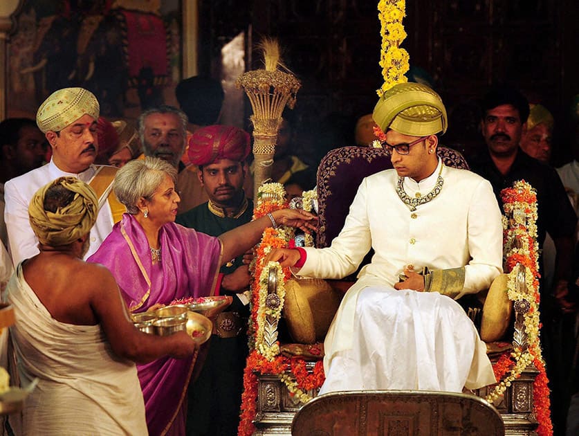 Yaduveer Krishnanadatta Chamaraja Wadiyar during his Coronation Ceremony in Mysore.