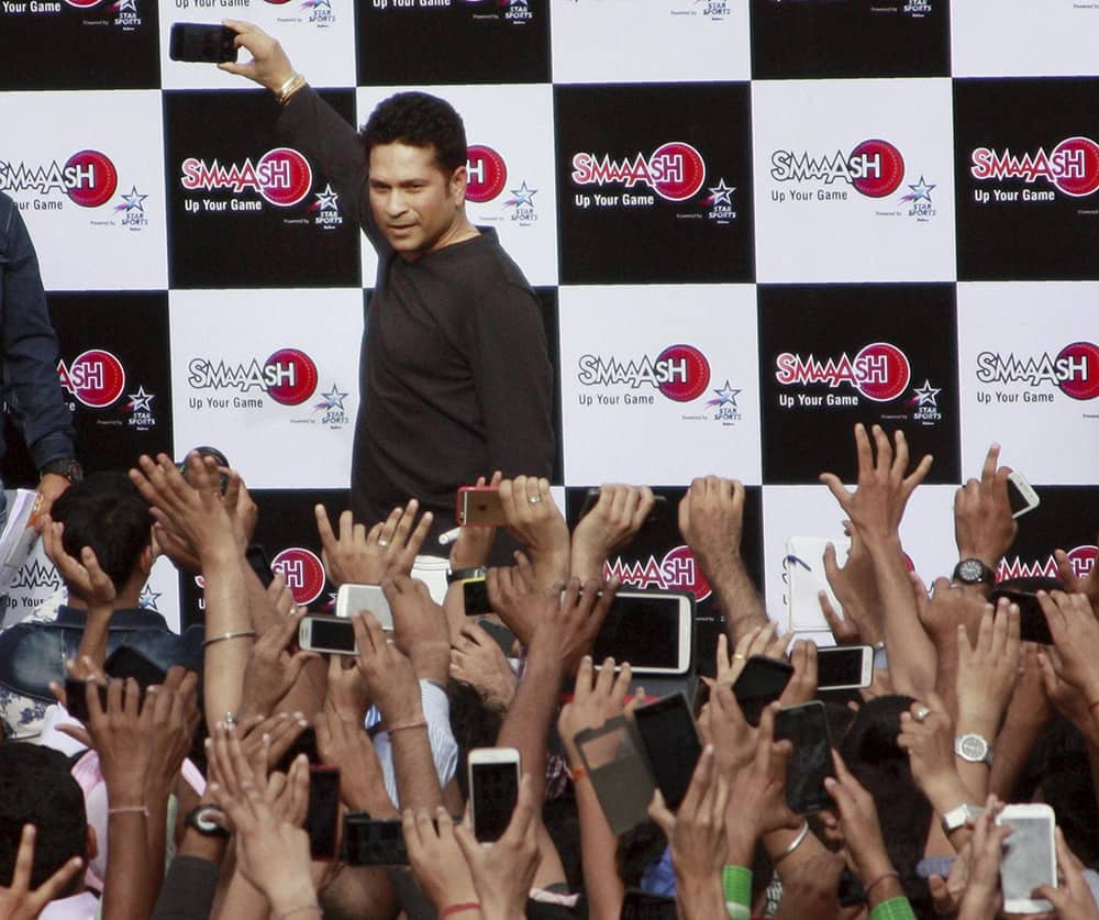 Sachin Tendulkar at an event in Gurgaon.