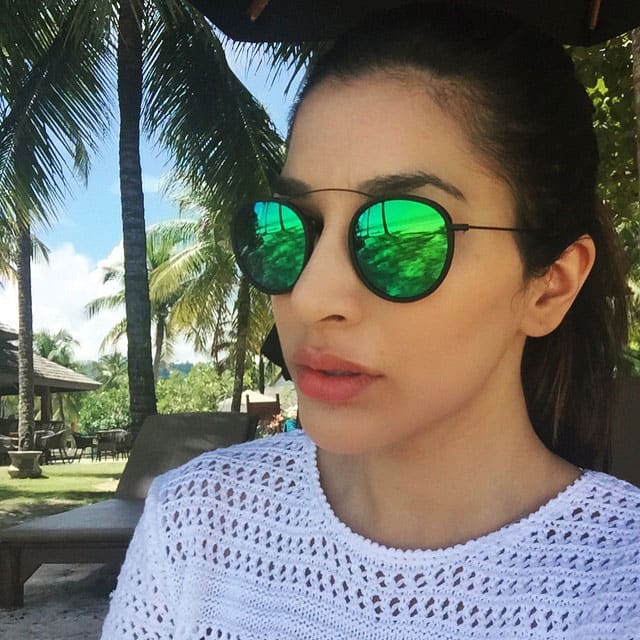 SOPHIE CHOUDRY ‏:- Happy #Sunday everyone! My view right now is to die for!! #islandlife #naturalbeauty #sun #sea #sand…  -instagram