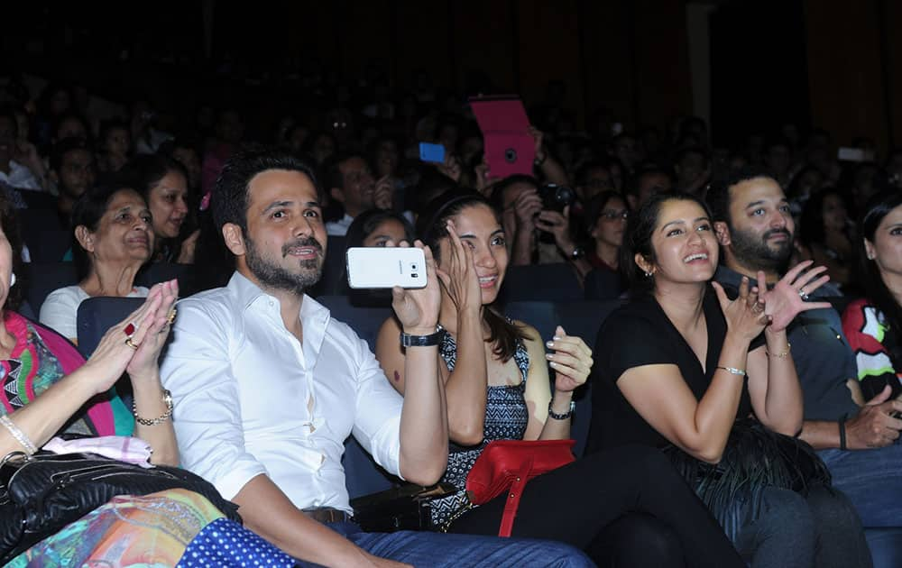 Emraan Hashmi (2L) attended his son Ayaan’s dance performance in Mumbai. -dna