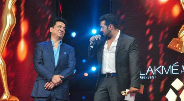 Here's Sajid Nadiadwala receiving an award from #GetYourKick superstar #BeingSalmanKhan at #AIBA2015 #WardaNadiadwala -twitter