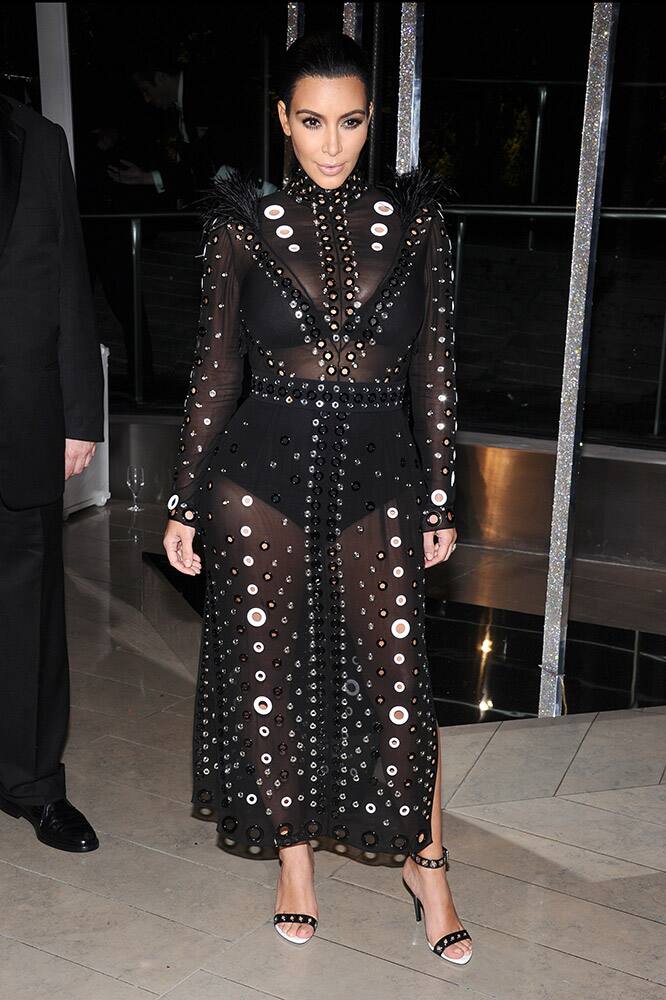 Kim Kardashian attends the 2015 CFDA Fashion Awards at Alice Tully Hall, in New York.