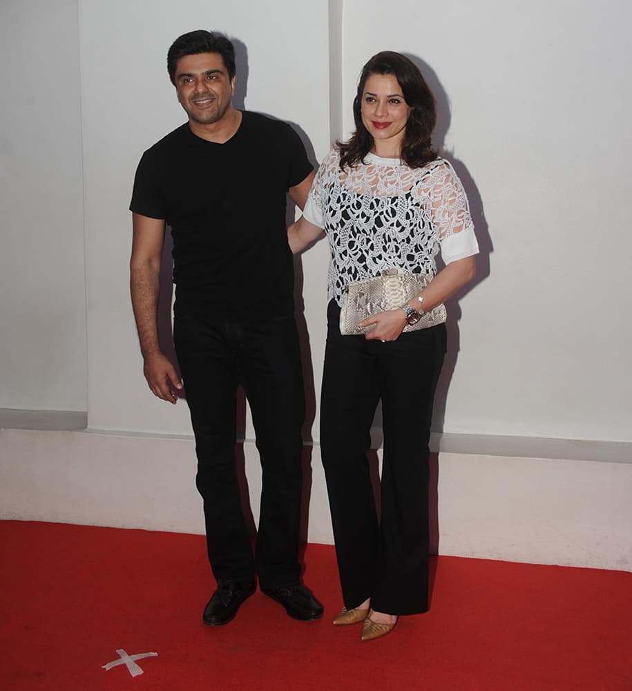 Samir Soni and Neel, during the birthday celebration of R Madhavan in Mumbai. DNA