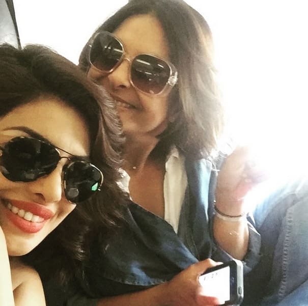 Mumbai bound!!!Last leg!!! Mumma and Baby Mehra.. #2DaysForDDD - Instagram@priyankachopra