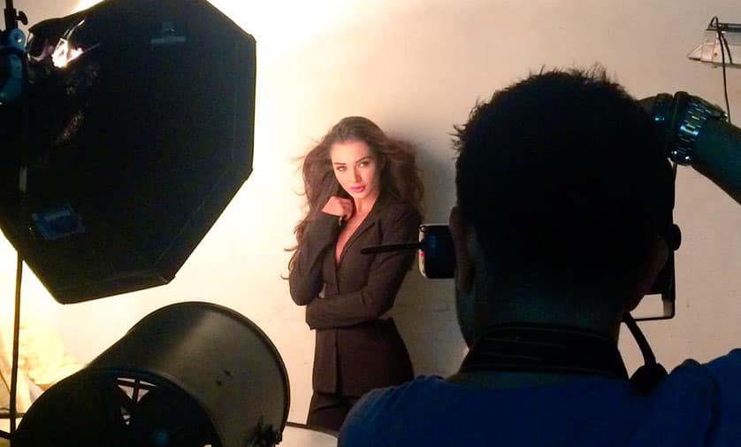 Amy Jackson :- Loved being in front of ace photographer @DabbooRatnani 's lens yesterday  -twitter