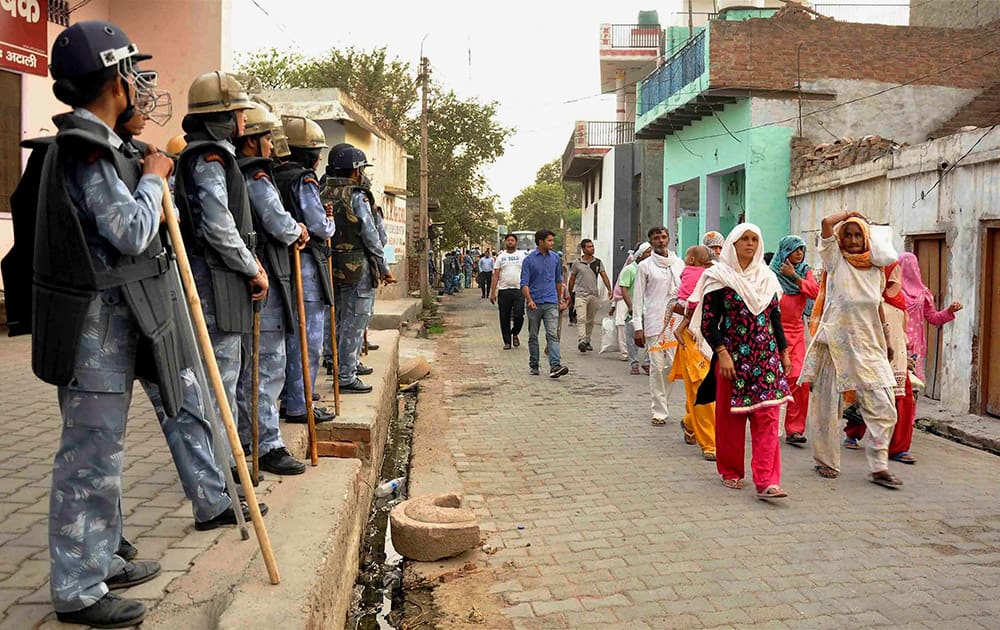People return homes in Atali village, 10 days after clashes broke out in Faridabad.