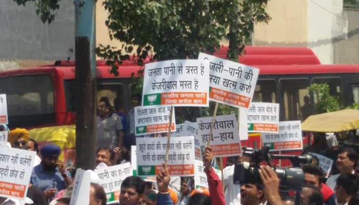 BJP protests against Arvind Kejriwal govt over power, water crisis in Delhi
