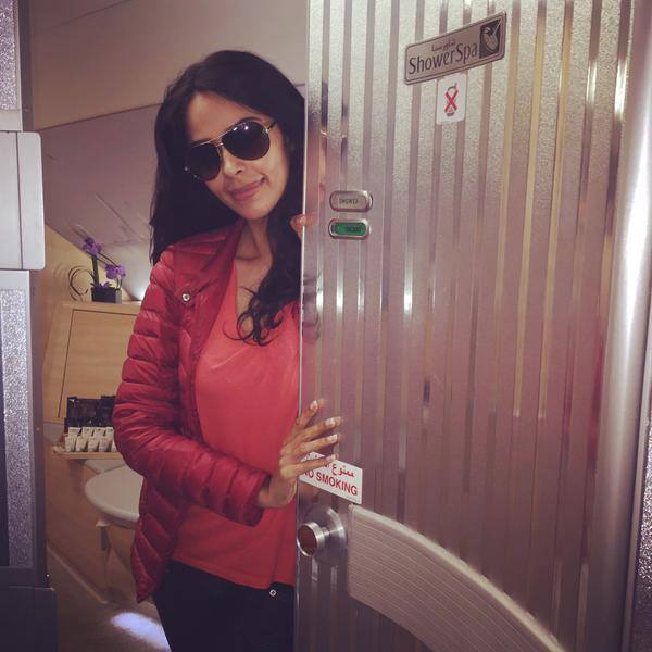 There's actually a Shower Spa in the airplane!!!! - Twitter‏@mallikasherawat