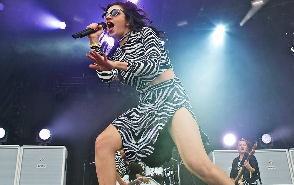 British singer songwriter Charli XCX performs at The Governors Ball Music Festival at Randall's Island Park in New York.