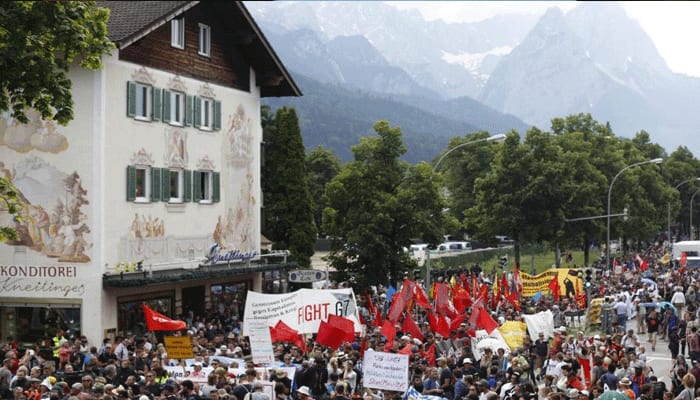 Thousands protest in Germany ahead of G7 summit