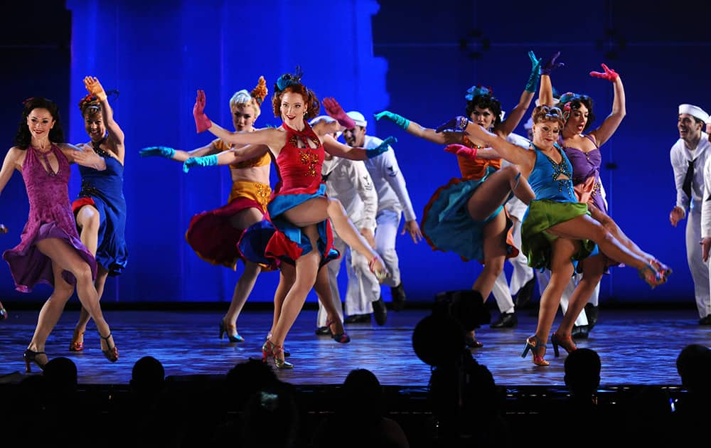 The cast of 'On the Town' performs at the 69th annual Tony Awards at Radio City Music Hall, in New York.