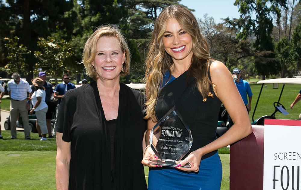 JoBeth Williams and Sofia Vergara attend The Screen Actors Guild Foundation's 6th Annual Los Angeles Golf Classic, in Burbank, Calif. Vergara was honored with the Actors Inspiration Award.