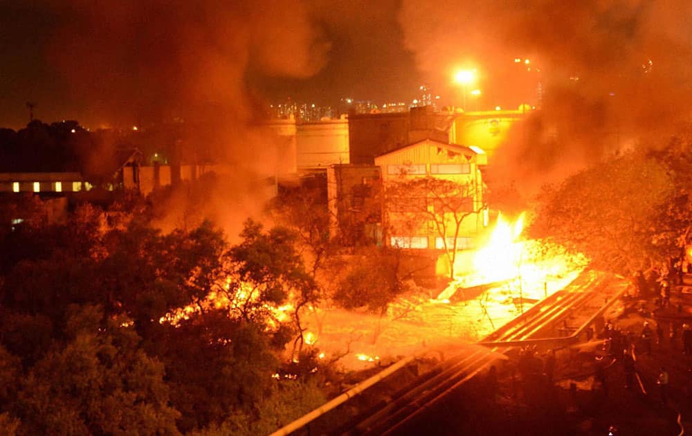 A major fire broke out at an oil depot due to a suspected leakage at Wadala area in central Mumbai.