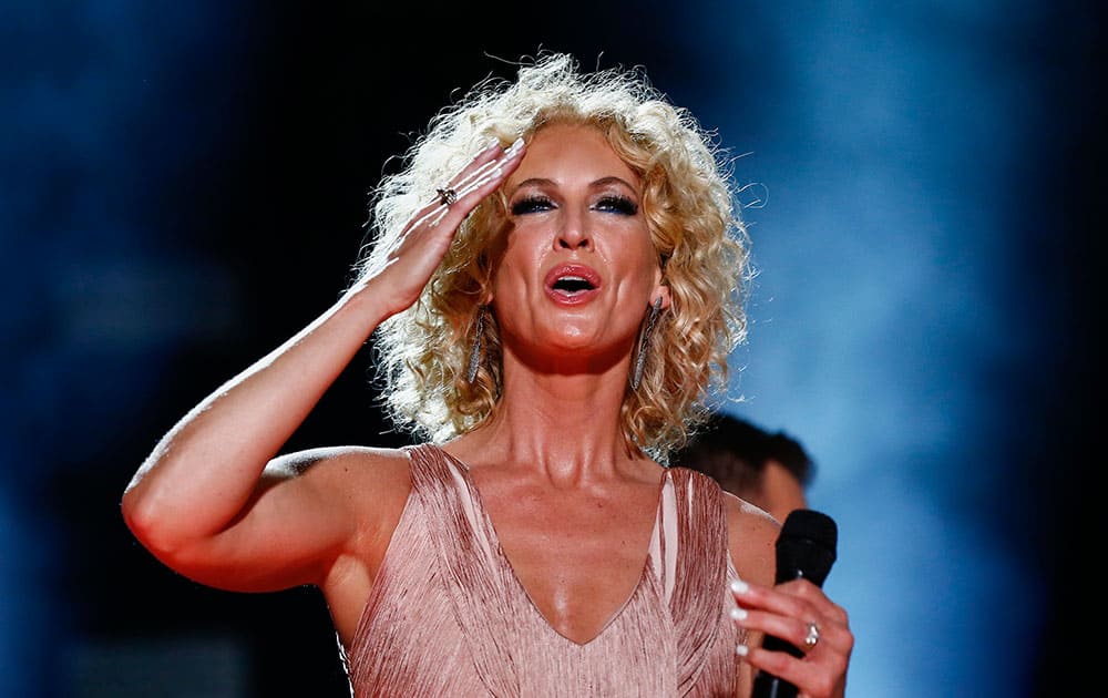 Kimberly Schlapman of Little Big Town performs at LP Field at the CMA Music Festival.