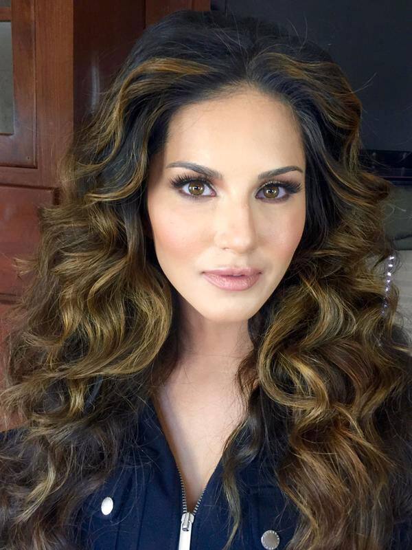 Sunny Leone :- Omg hair and make up!! Big hair for me today!! Love! -twitter
