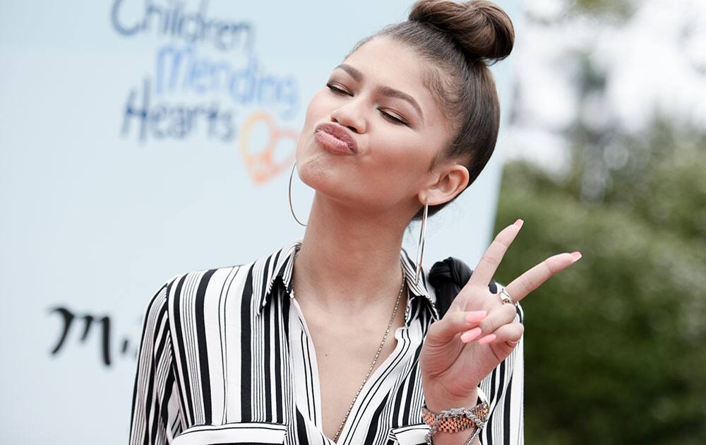 Zendaya arrives at Children Mending Hearts 7th Annual Fundraiser, in Malibu, Calif. 