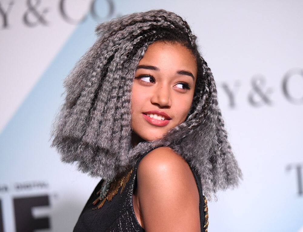 Amandla Stenberg arrives at the Women in Film 2015 Crystal And Lucy Awards at the Hyatt Regency Century Plaza in Los Angeles.