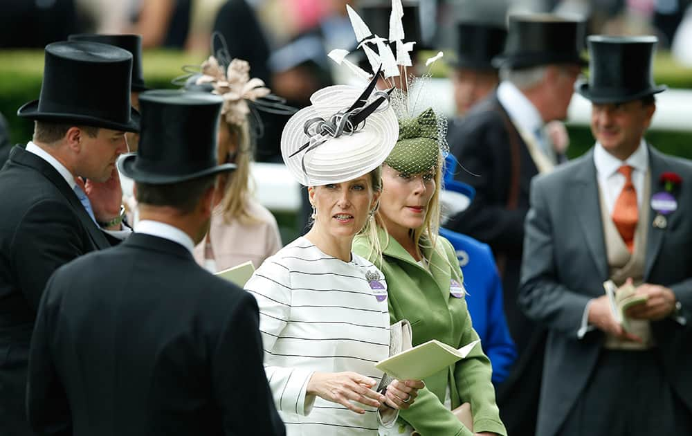 Sophie, Countess of Wessex, attends the second day of the Royal Ascot horse racing meet at Ascot, England.